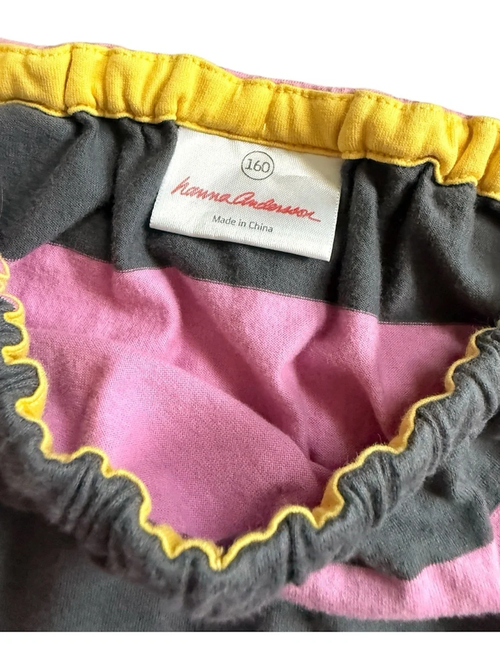 Hanna Andersson Purple/Navy Striped Pillowcase Dress w/ Yellow Ties 160 (14-16)